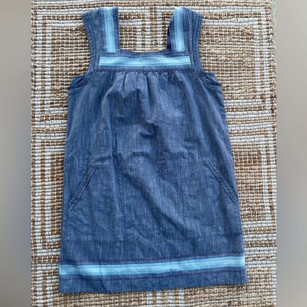 Faherty Denim Blue Striped Mini Dress